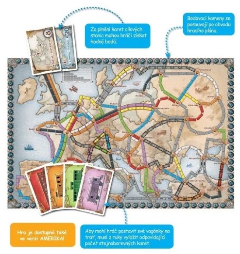 Desková hra ADC Blackfire Jízdenky prosím! Evropa 3